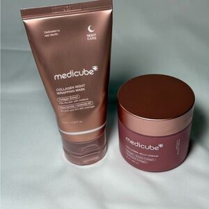 Medicube Collagen Night Wrapping Mask and Jelly Cream Korean skincare bundle